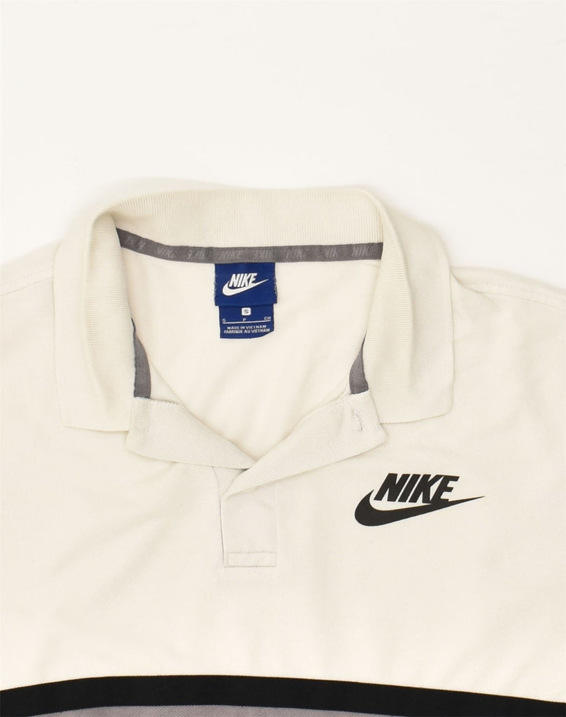 NIKE Mens Polo Shirt Small Grey Colourblock Cotton | Vintage Nike | Thrift | Second-Hand Nike | Used Clothing | Messina Hembry 