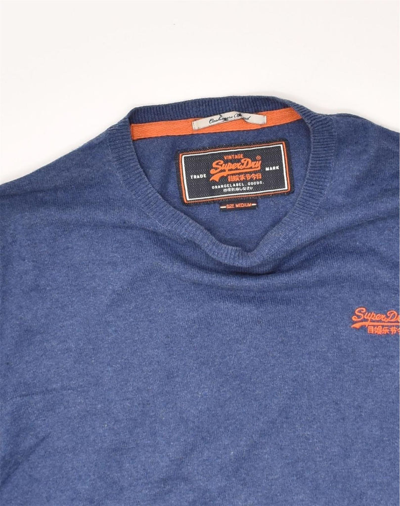 SUPERDRY Mens Crew Neck Jumper Sweater Medium Blue Cotton | Vintage Superdry | Thrift | Second-Hand Superdry | Used Clothing | Messina Hembry 