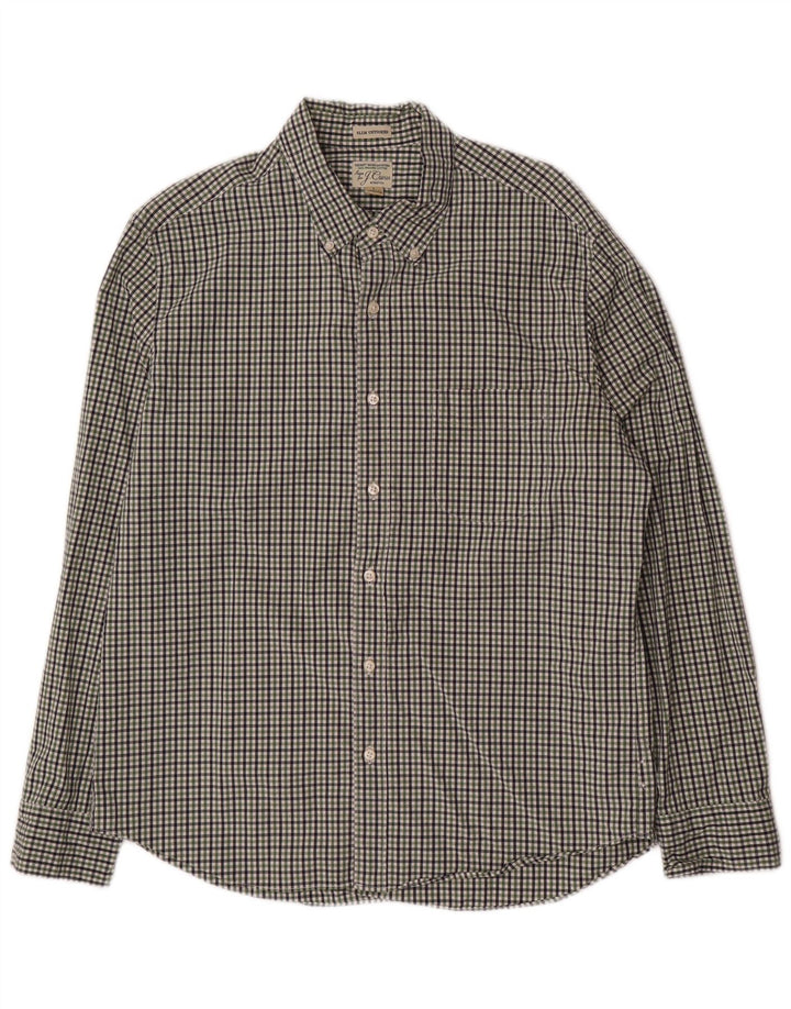 J. CREW Mens Slim Shirt Large Green Gingham Cotton