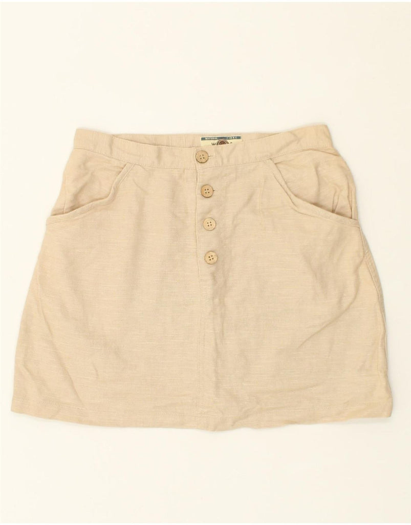 VINTAGE Womens Mini Skirt UK 12 Medium W28 Beige | Vintage Vintage | Thrift | Second-Hand Vintage | Used Clothing | Messina Hembry 