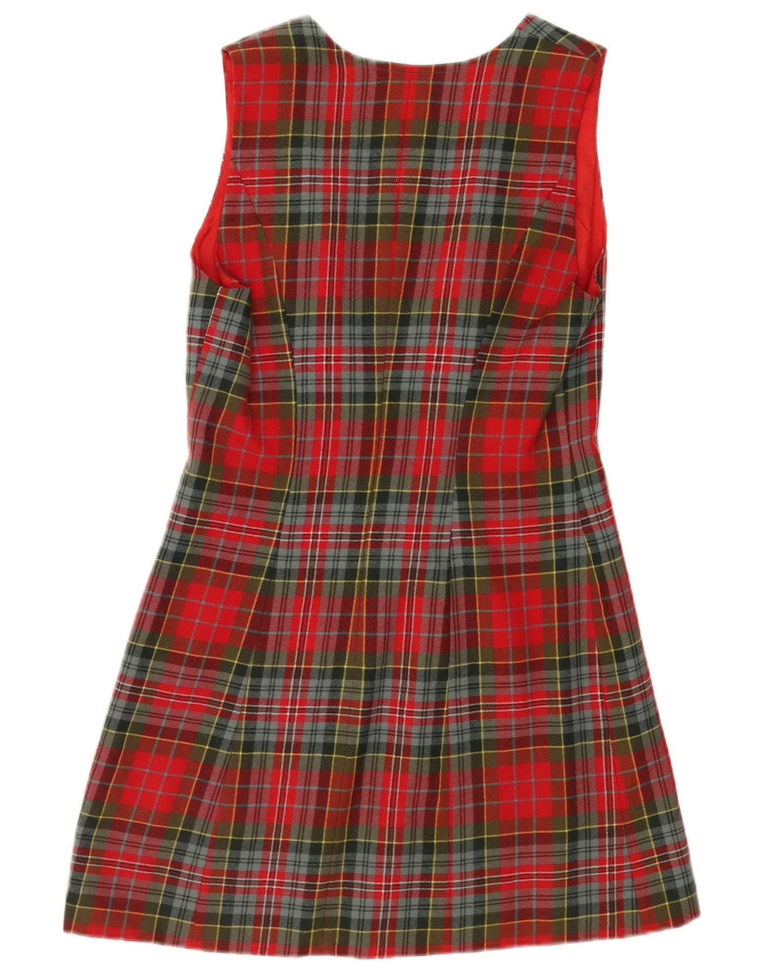 Vintage Womens Sleeveless A-Line Dress UK 12 Medium Red Plaid