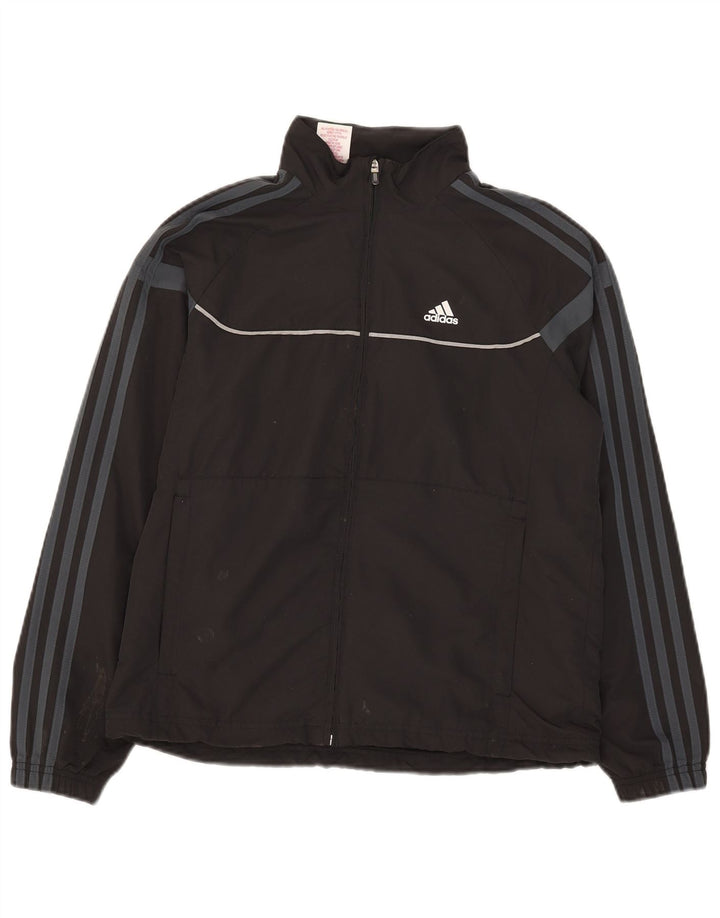 Adidas Boys Climalite Tracksuit Top Jacket 13-14 Years Grey Polyester