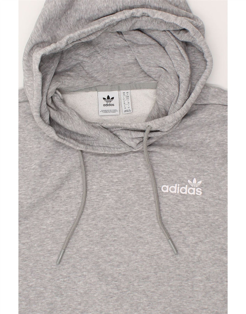 ADIDAS Womens Graphic Hoodie Jumper UK 10 Small Grey Cotton | Vintage Adidas | Thrift | Second-Hand Adidas | Used Clothing | Messina Hembry 