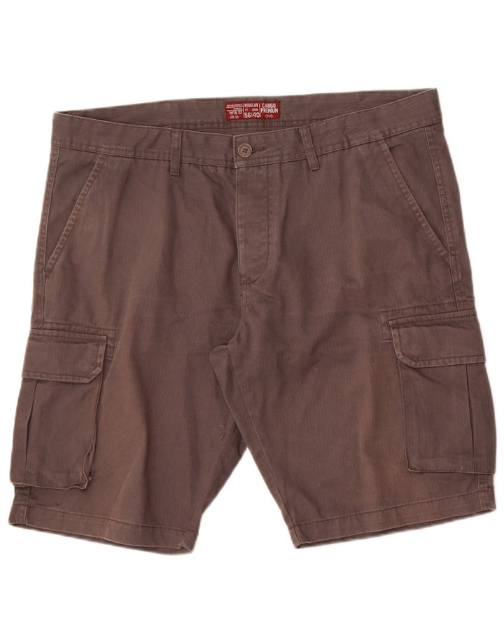 OVS Mens Regular Cargo Shorts IT 56 3XL W40  Grey Cotton