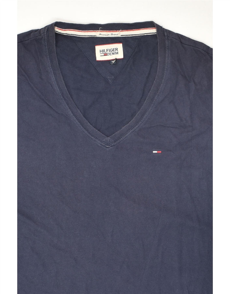 TOMMY HILFIGER Mens T-Shirt Top Medium Navy Blue Cotton | Vintage Tommy Hilfiger | Thrift | Second-Hand Tommy Hilfiger | Used Clothing | Messina Hembry 