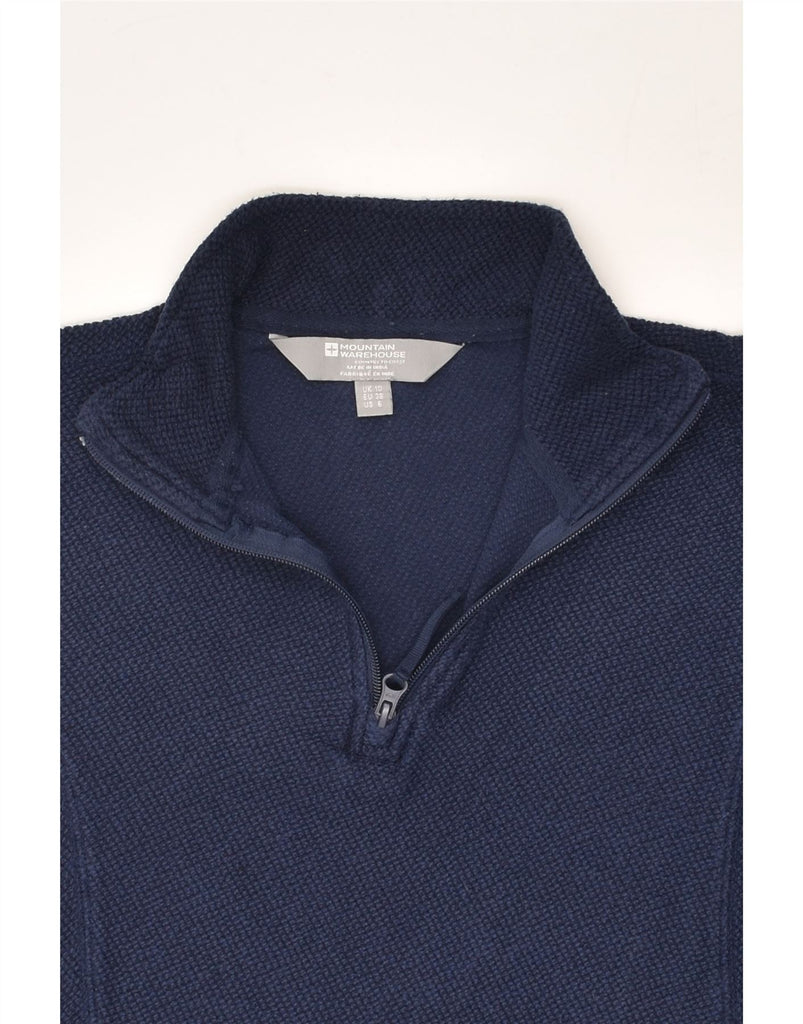 MOUNTAIN WAREHOUSE Womens Zip Neck Jumper Sweater UK 10 Small  Navy Blue | Vintage Mountain Warehouse | Thrift | Second-Hand Mountain Warehouse | Used Clothing | Messina Hembry 