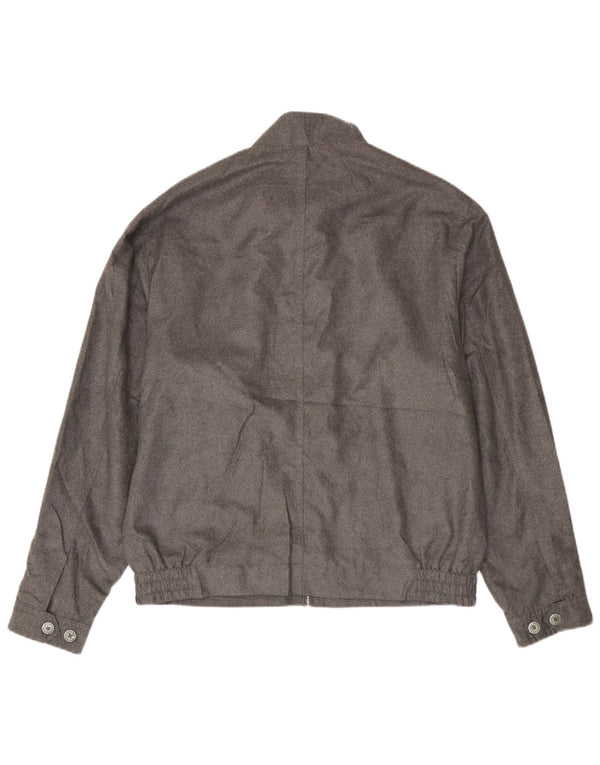 Marks & Spencer Mens Bomber Jacket UK 38 Medium Silver Polyester