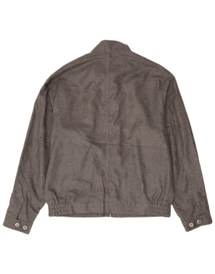 Marks & Spencer Mens Bomber Jacket UK 38 Medium Silver Polyester