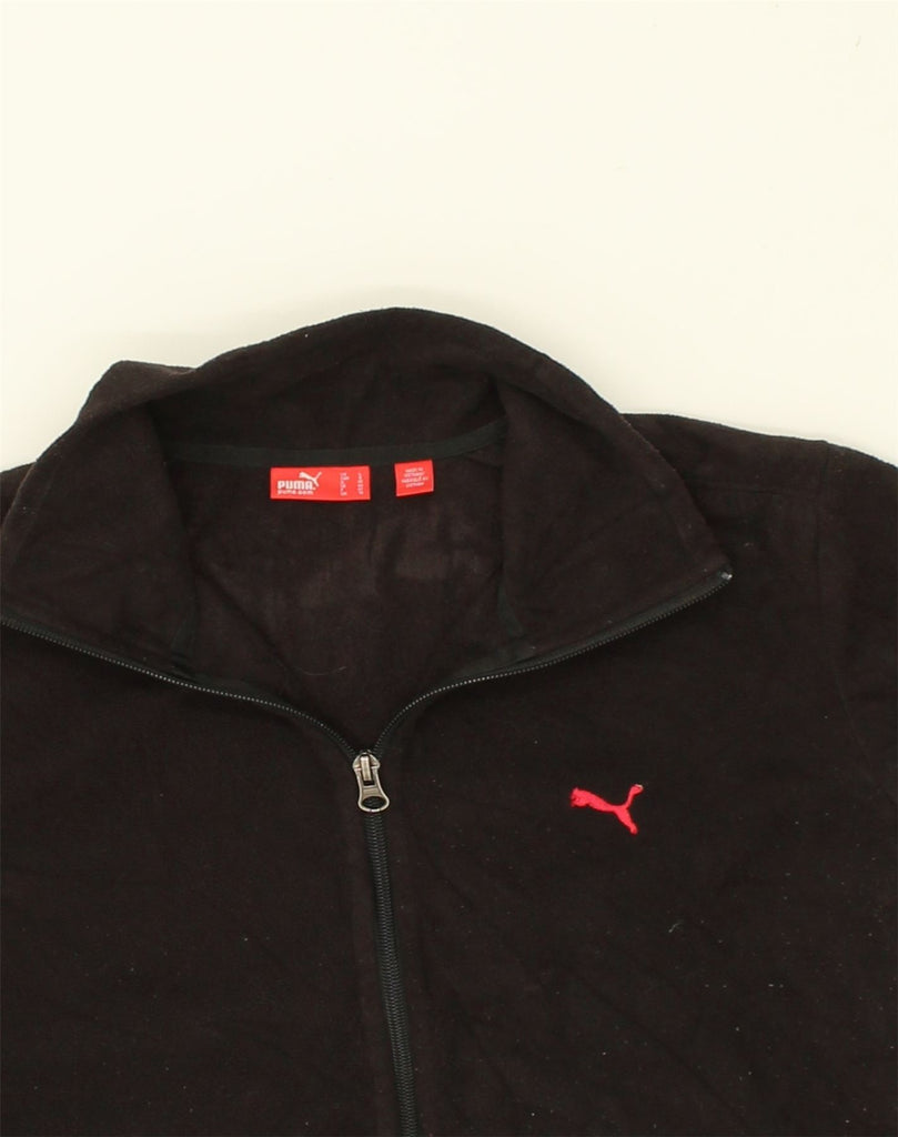 PUMA Womens Fleece Jacket UK 14 Medium Black Polyester | Vintage Puma | Thrift | Second-Hand Puma | Used Clothing | Messina Hembry 