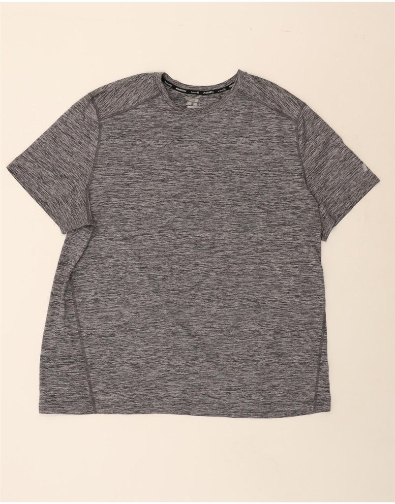 RUSSELL ATHLETIC Mens Dri-Power T-Shirt Top UK 50/52 2XL Grey Flecked Vintage Russell Athletic and Second-Hand Russell Athletic from Messina Hembry 