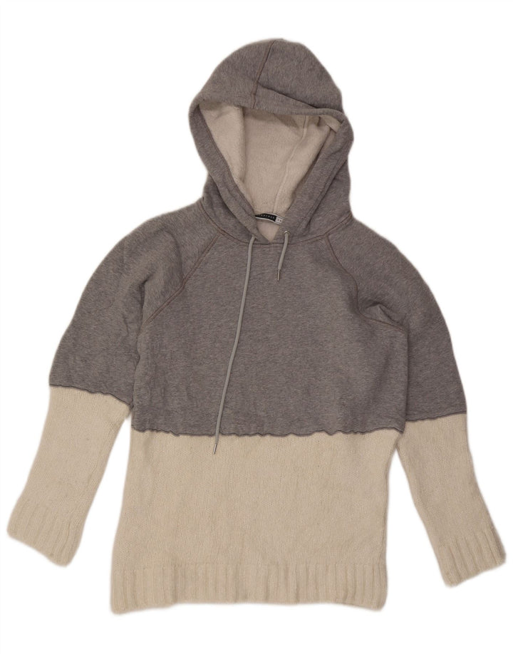 Sportmax Womens Hoodie Jumper UK 14 Medium Grey Colourblock