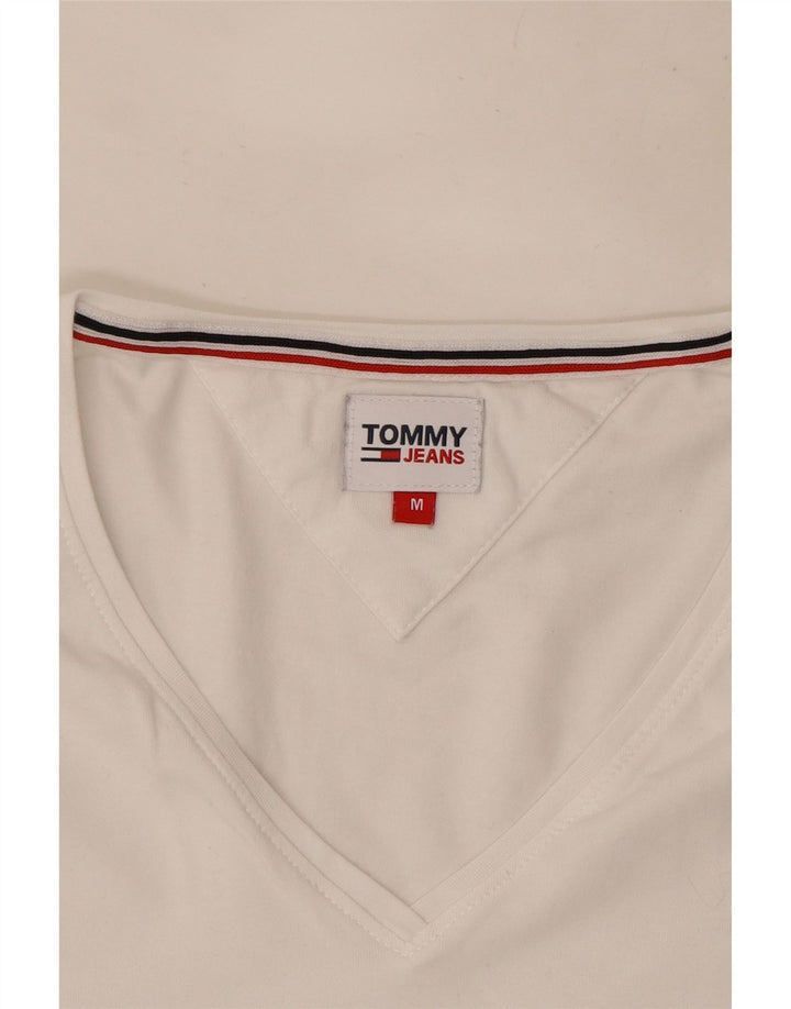 Tommy Hilfiger Womens T-Shirt Top UK 12 Medium White