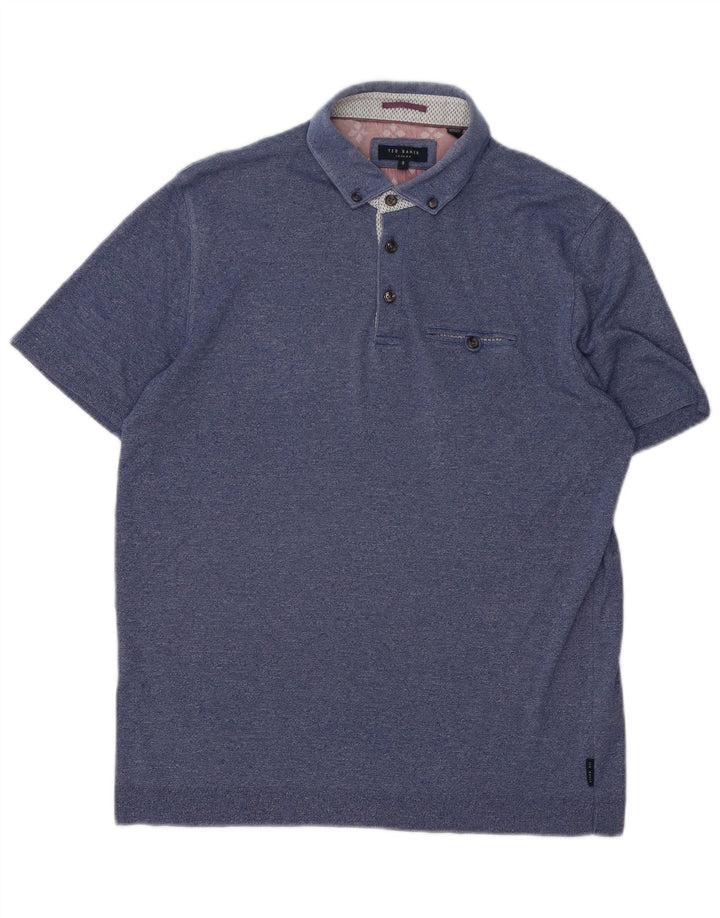 Ted Baker Mens Polo Shirt Size 5 XL Blue Cotton