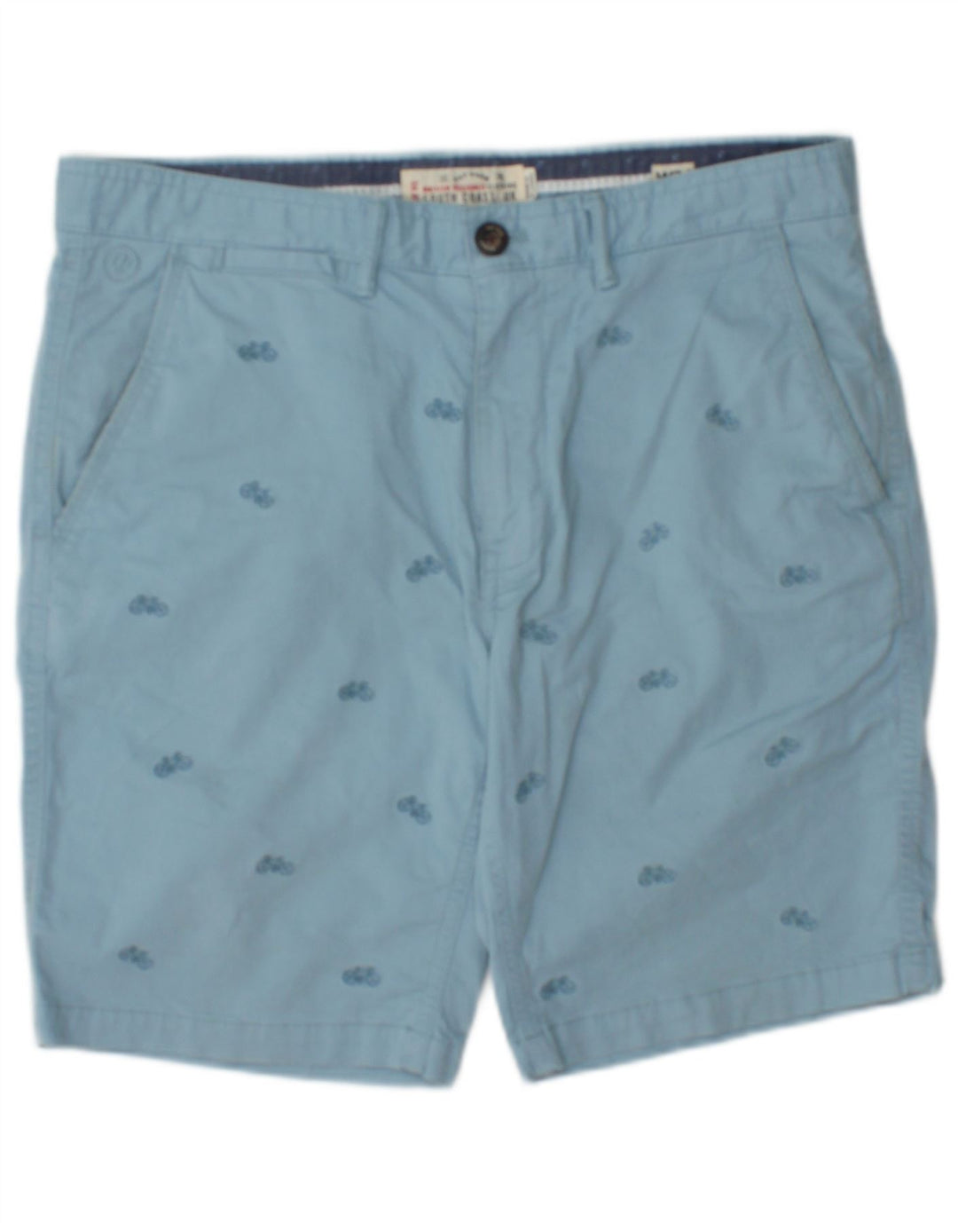 Fat Face Mens Abstract Pattern Chino Shorts W34 Large Blue Cotton