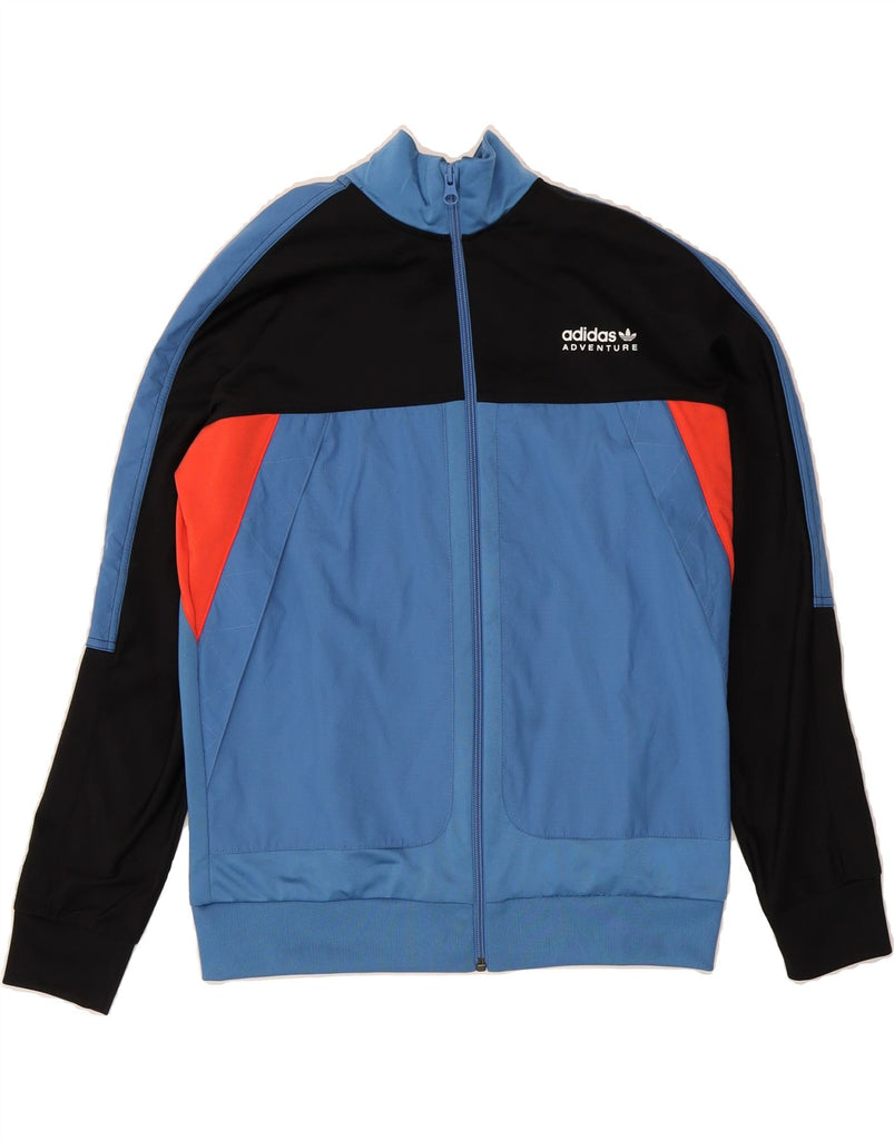 ADIDAS Boys Primegreen Tracksuit Top Jacket 13-14 Years Blue Colourblock Vintage Adidas and Second-Hand Adidas from Messina Hembry 