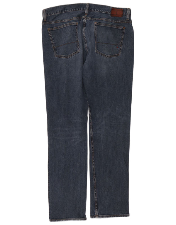 Tommy Hilfiger Mens Hudson Low Waist Straight Jeans W36 L32 Blue Cotton
