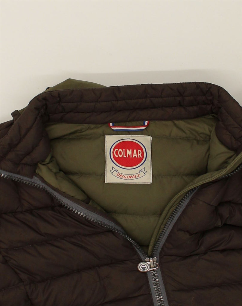 COLMAR Womens Hooded Padded Jacket IT 44 Medium Brown Nylon | Vintage Colmar | Thrift | Second-Hand Colmar | Used Clothing | Messina Hembry 