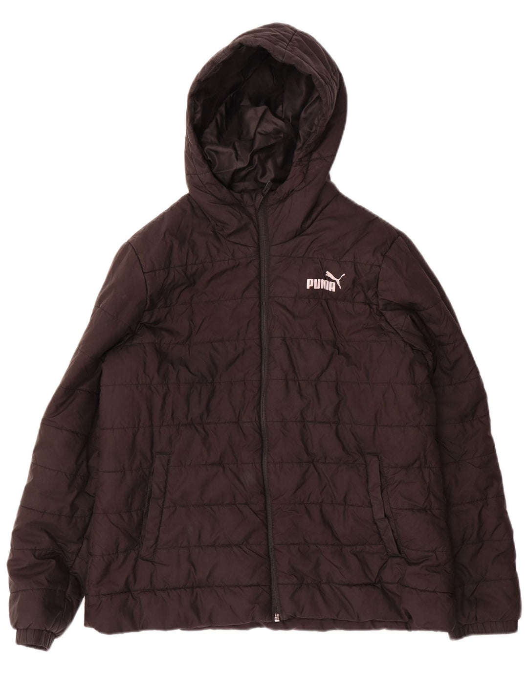 Puma Womens Hooded Padded Jacket UK 16 Large Black Polyester