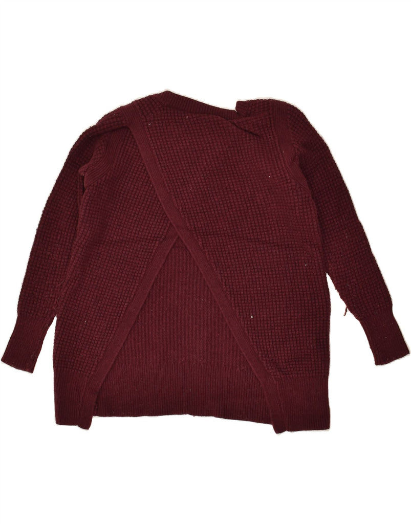 REISS Womens Square Neck Jumper Sweater UK 6 XS Maroon Wool | Vintage Reiss | Thrift | Second-Hand Reiss | Used Clothing | Messina Hembry 