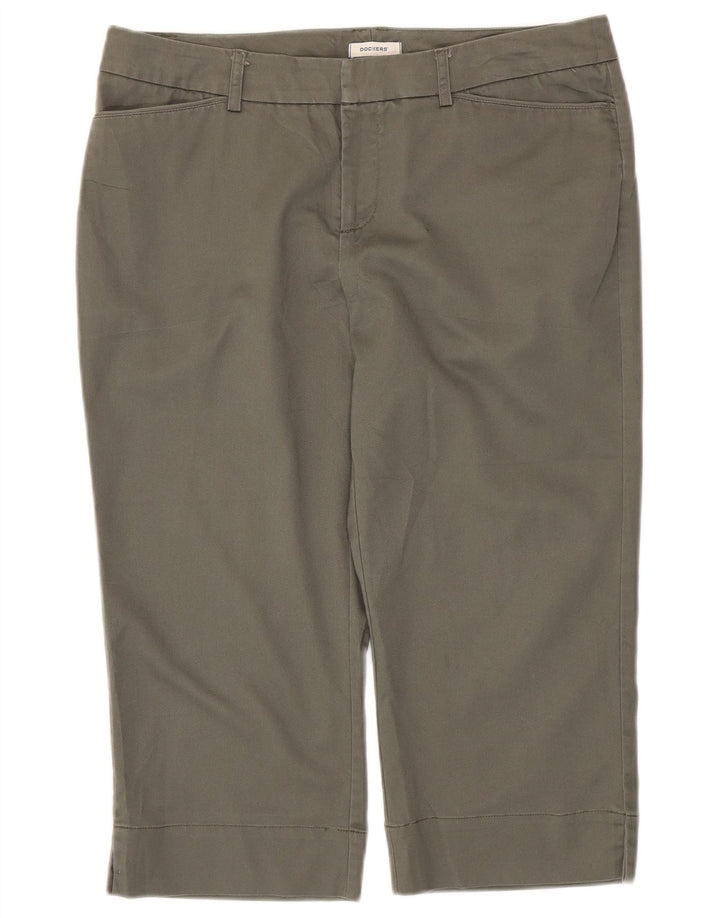 Dockers Womens Capri Trousers US 10 Large W34 L20 Grey Cotton