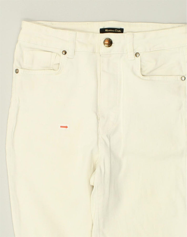 MASSIMO DUTTI Womens Straight Jeans US 2 XS W24 L24  White Cotton | Vintage Massimo Dutti | Thrift | Second-Hand Massimo Dutti | Used Clothing | Messina Hembry 