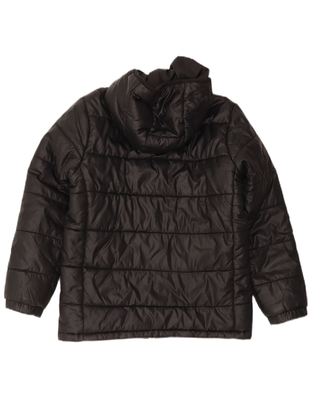 Adidas Boys Hooded Padded Jacket 11-12 Years Black Polyester