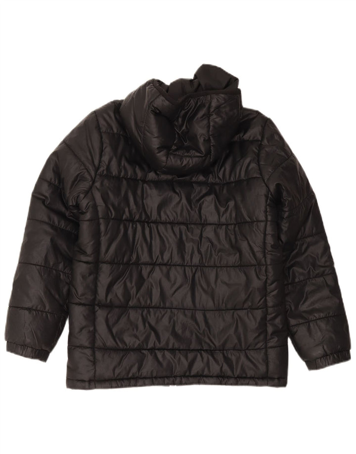 Adidas Boys Hooded Padded Jacket 11-12 Years Black Polyester