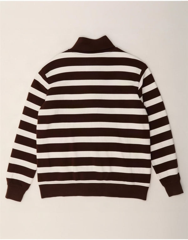 Marks & Spencer Womens Sweatshirt Jumper UK 12 Medium Brown Striped