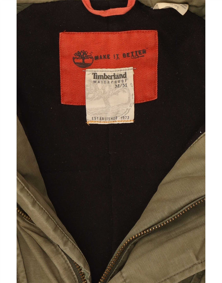 Timberland Mens Hooded Parka Jacket UK 38 Medium Khaki