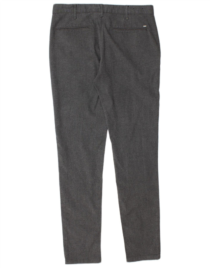 Zara Mens Slim Chino Trousers EU 40 Medium W31 L30 Grey Polyester