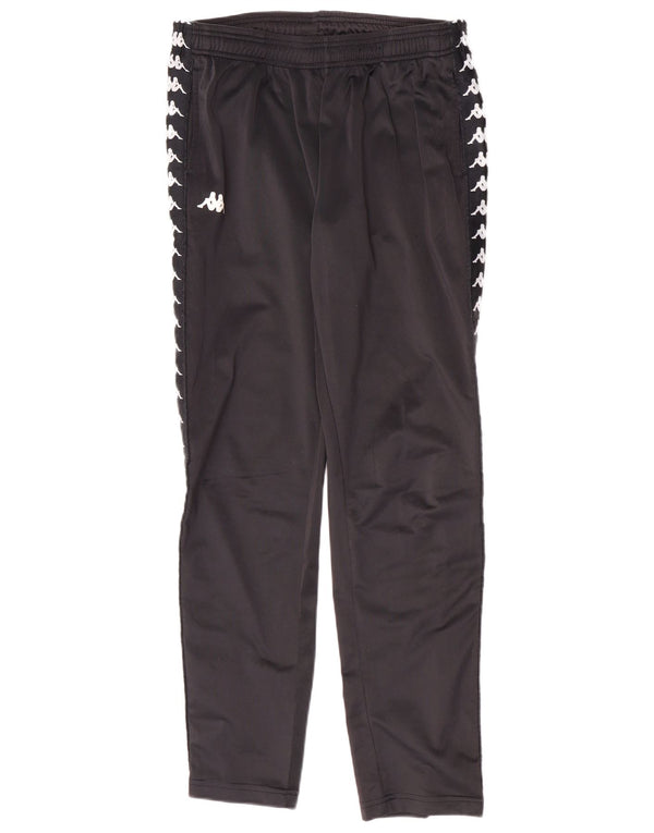 Kappa Boys Graphic Tracksuit Trousers 15-16 Years Black Colourblock