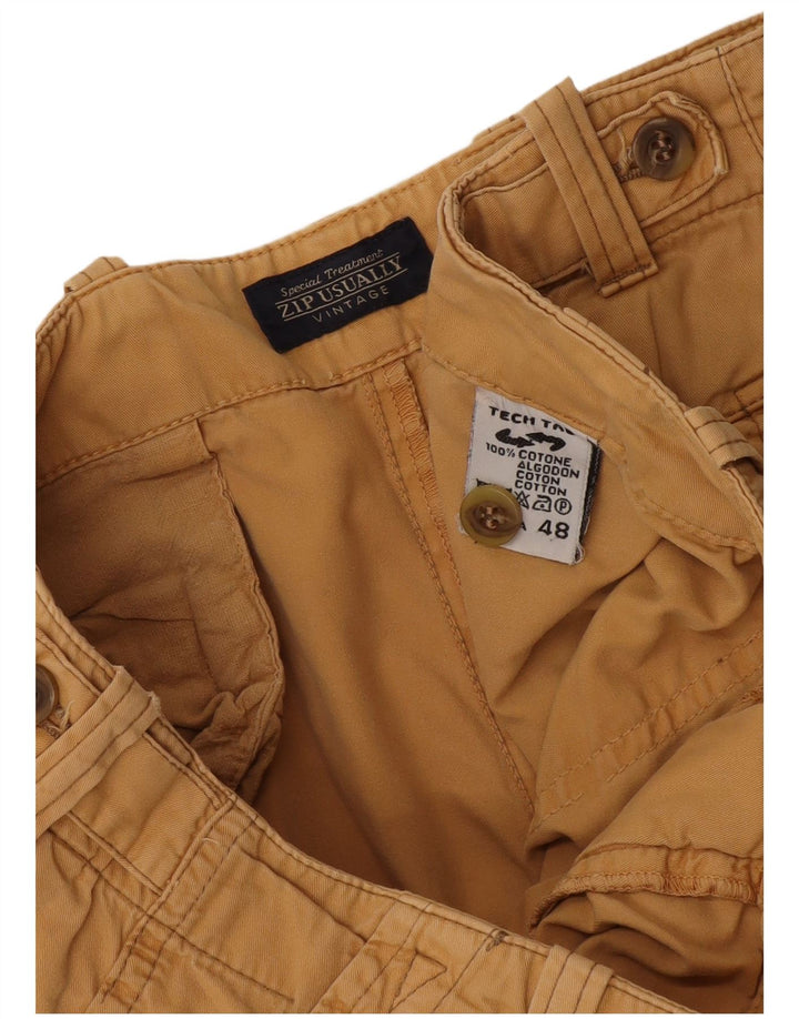 Vintage Mens Chino Shorts IT 48 Medium W32  Yellow Cotton