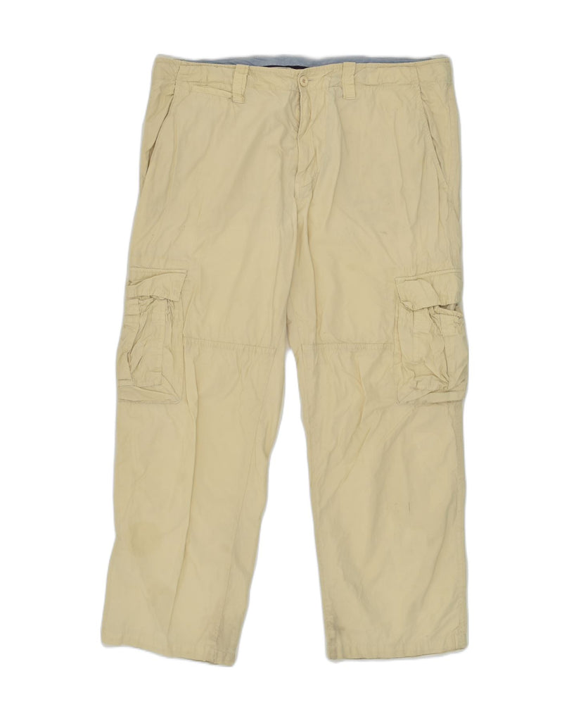 SERGIO TACCHINI Mens Straight Cargo Trousers IT 52 XL W36 L26 Beige Cotton | Vintage Sergio Tacchini | Thrift | Second-Hand Sergio Tacchini | Used Clothing | Messina Hembry 