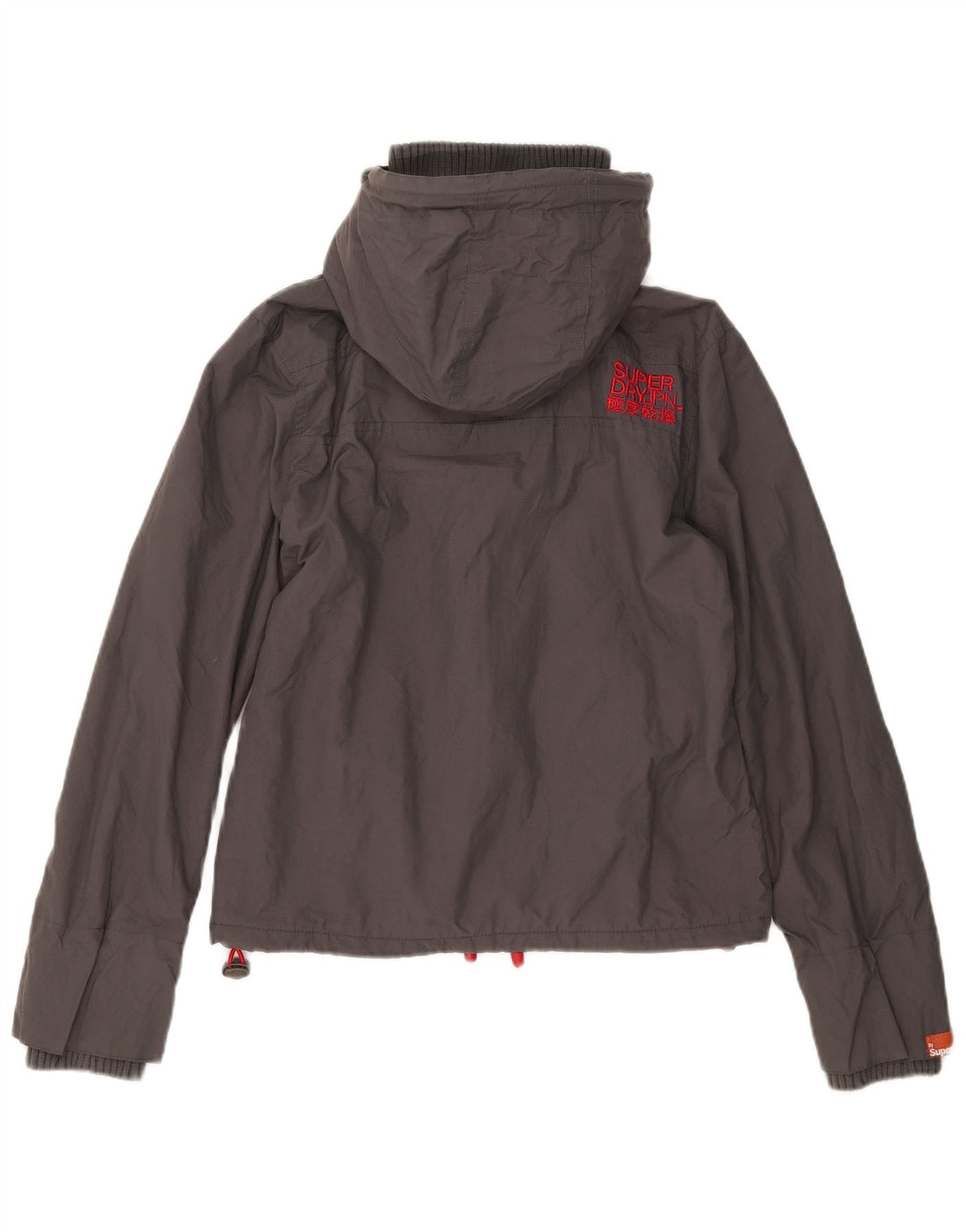 Superdry Womens Graphic Windbreaker Jacket UK 12 Medium Grey