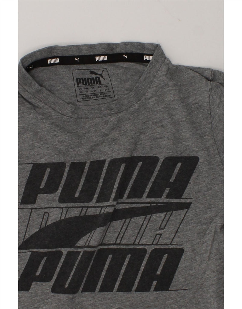 PUMA Boys Graphic T-Shirt Top 5-6 Years Grey Cotton | Vintage Puma | Thrift | Second-Hand Puma | Used Clothing | Messina Hembry 