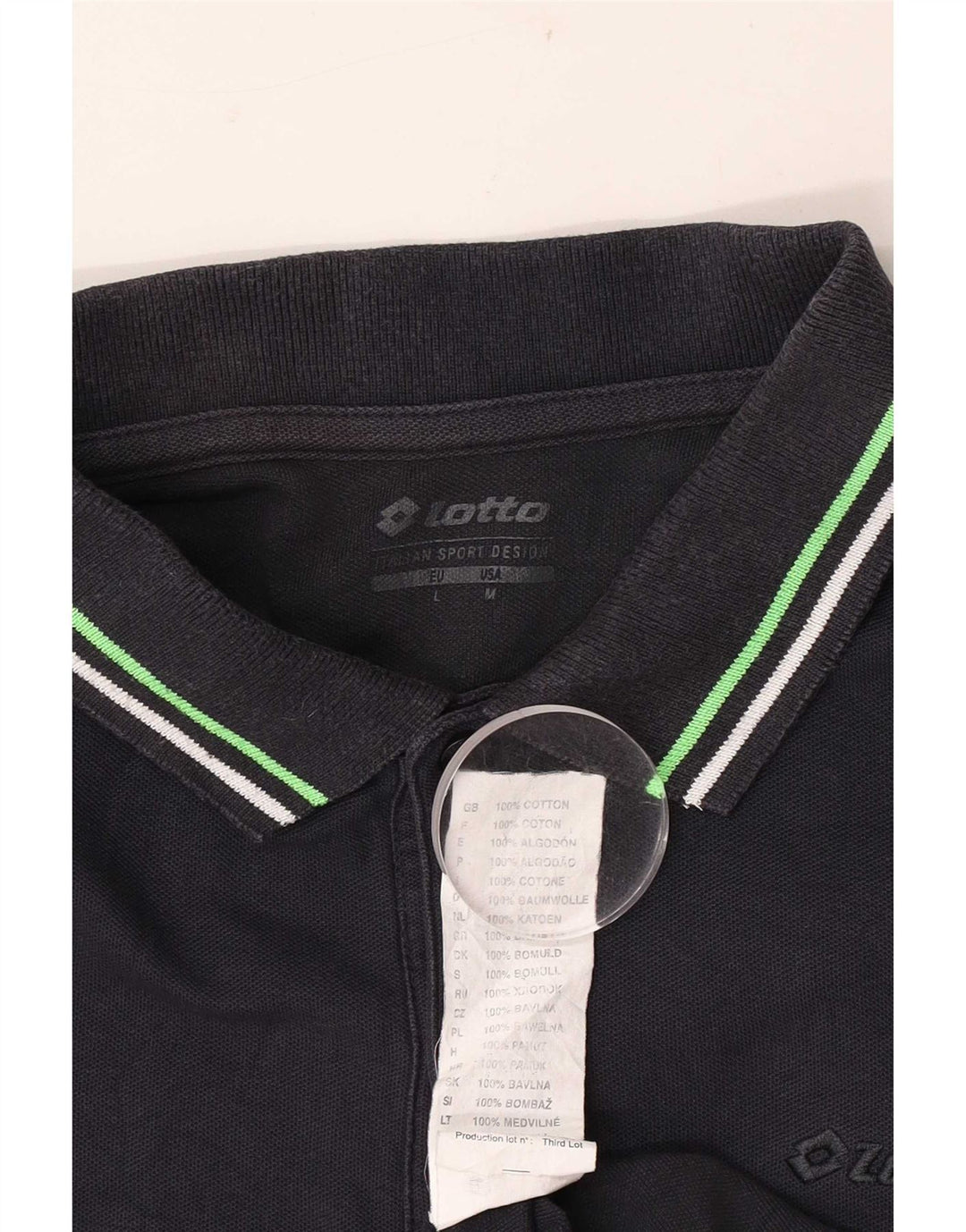 Lotto Mens Polo Shirt Medium Navy Blue Cotton