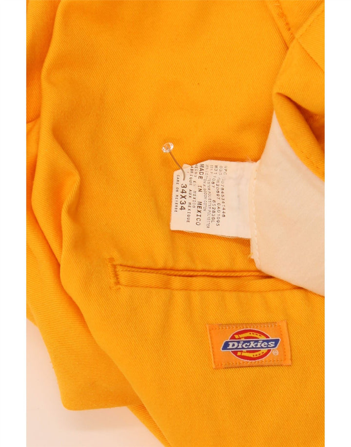 Dickies Mens Crop Cargo Trousers W34 L24 Yellow Polyester