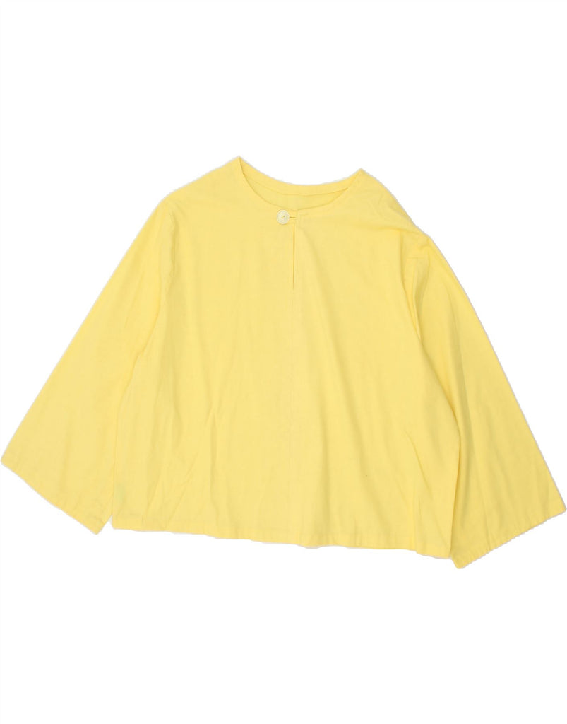 VINTAGE Womens 3/4 Sleeve Blouse Top UK 18 XL Yellow Vintage Vintage and Second-Hand Vintage from Messina Hembry 