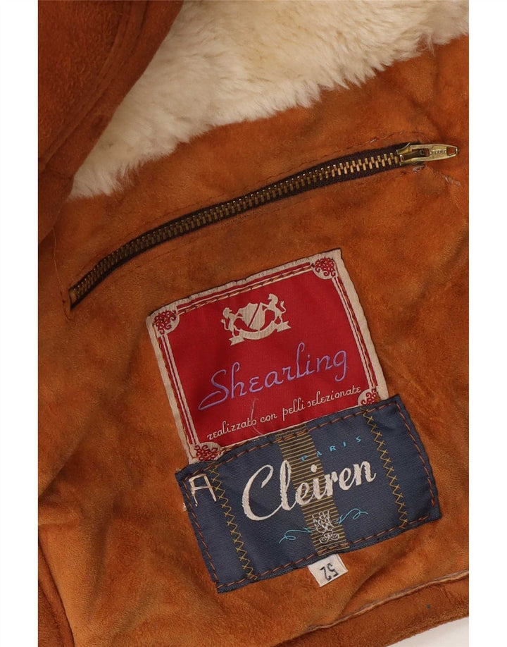 Cleiren Mens Shearling Jacket IT 52 XL Brown