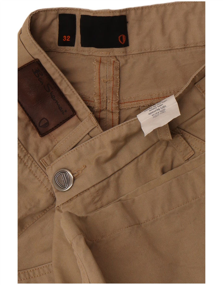 Ben Sherman Mens Chino Shorts W32 Medium Beige Cotton