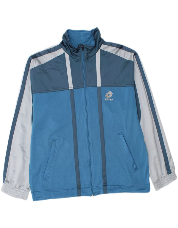 Lotto Mens Full Tracksuit Large  Blue Colourblock Polyester