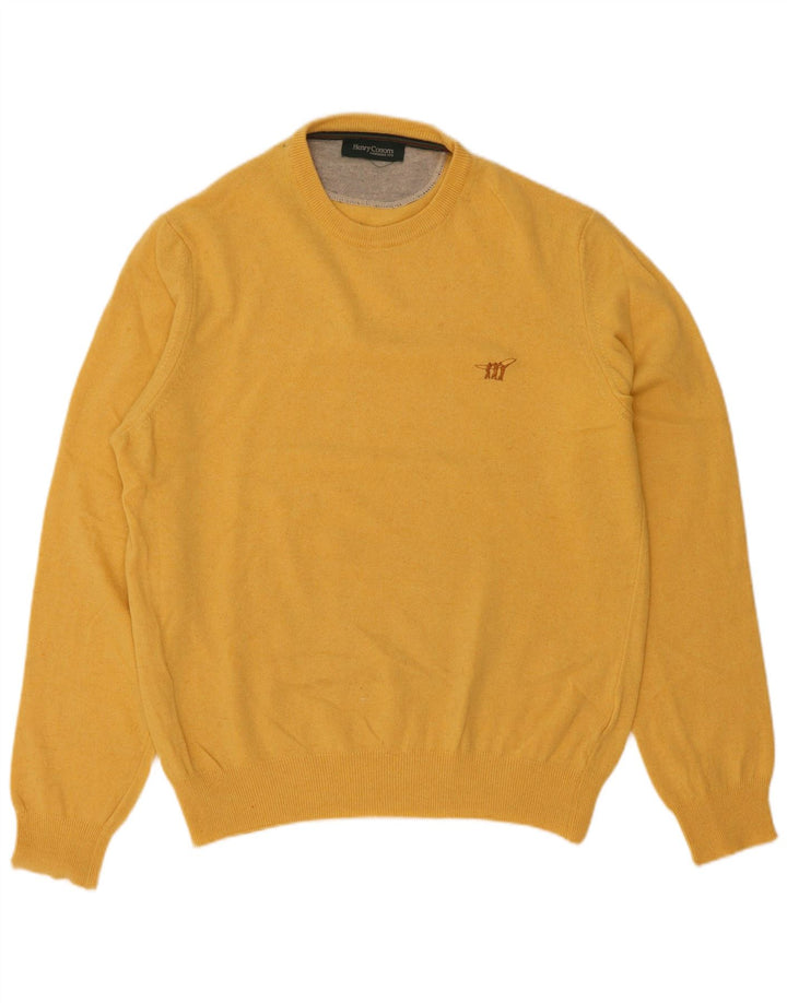 Henry Cottons Mens Crew Neck Jumper Sweater XL Yellow