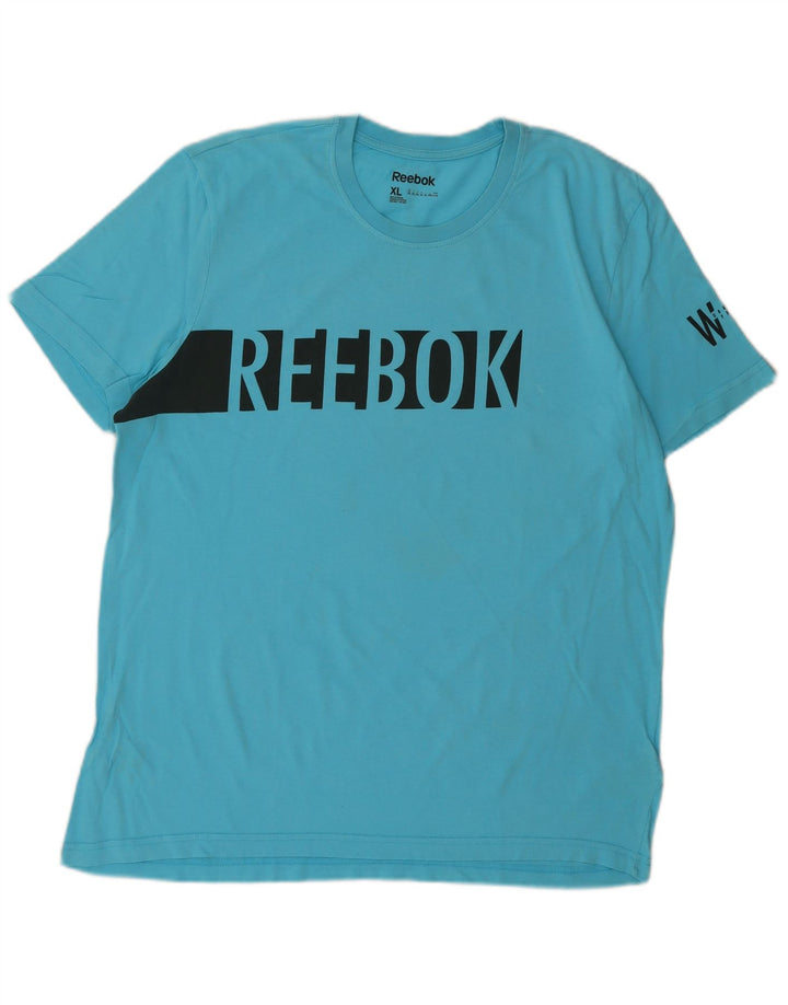 REEBOK Mens Graphic T-Shirt Top XL Blue