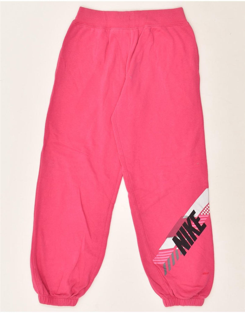 NIKE Girls Graphic Tracksuit Trousers Joggers 10-11 Years Large Pink | Vintage Nike | Thrift | Second-Hand Nike | Used Clothing | Messina Hembry 