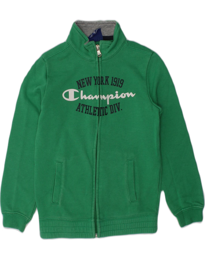 CHAMPION Boys Graphic Tracksuit Top Jacket 5-6 Years XS Green Cotton | Vintage Champion | Thrift | Second-Hand Champion | Used Clothing | Messina Hembry 