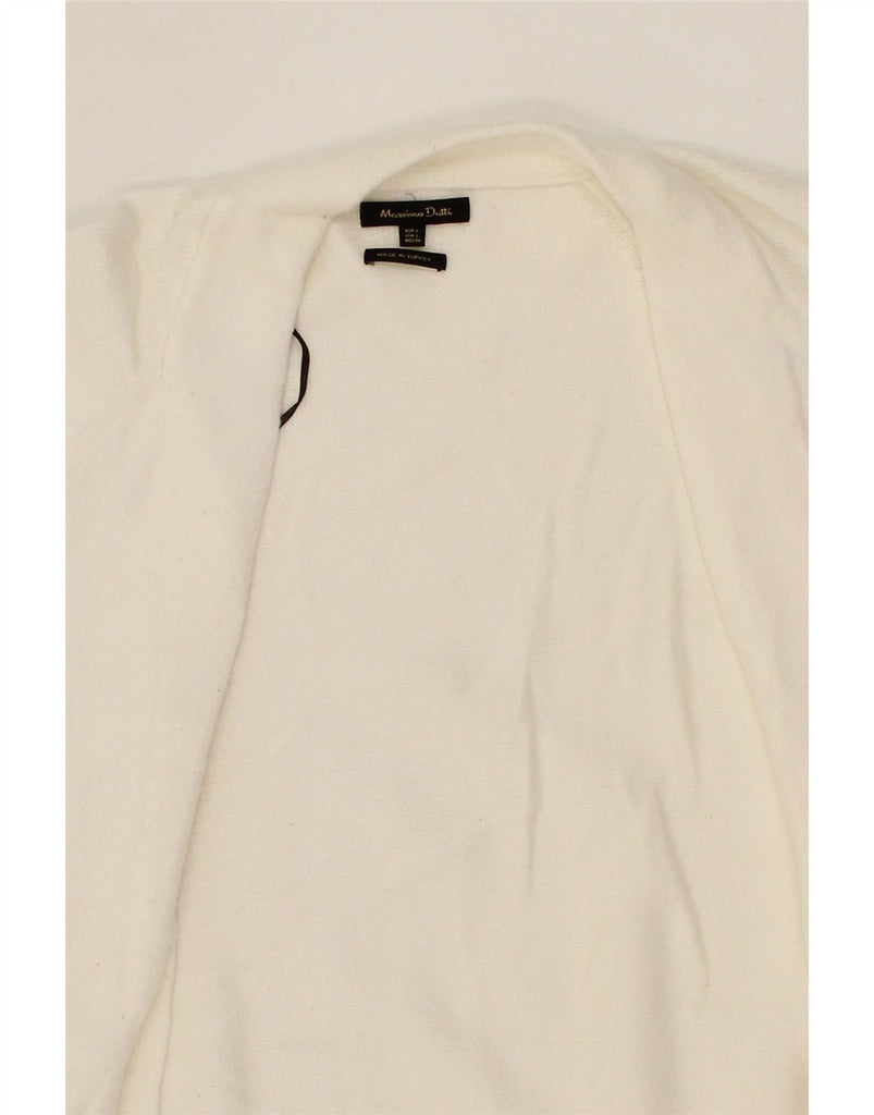 MASSIMO DUTTI Womens Open Cardigan Sweater UK 14 Large White Viscose Vintage Massimo Dutti and Second-Hand Massimo Dutti from Messina Hembry 