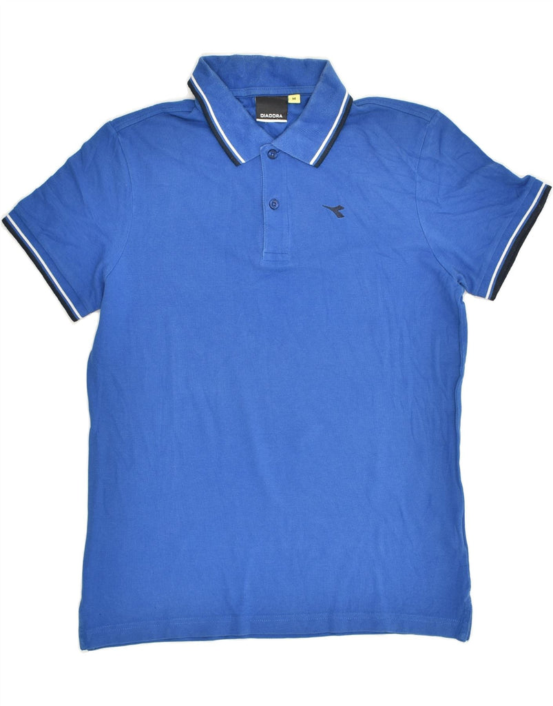 DIADORA Mens Polo Shirt Medium Blue Cotton | Vintage Diadora | Thrift | Second-Hand Diadora | Used Clothing | Messina Hembry 