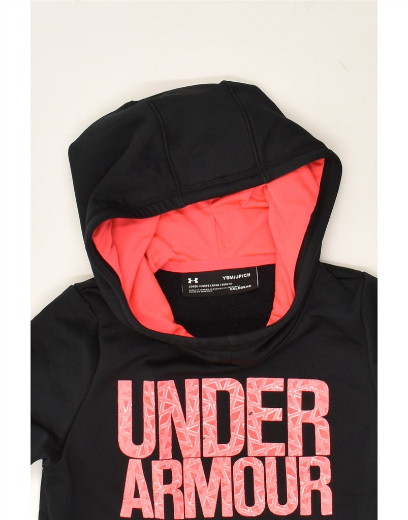 UNDER ARMOUR Boys Cold Gear Graphic Hoodie Jumper 7-8 Years Small Black | Vintage Under Armour | Thrift | Second-Hand Under Armour | Used Clothing | Messina Hembry 