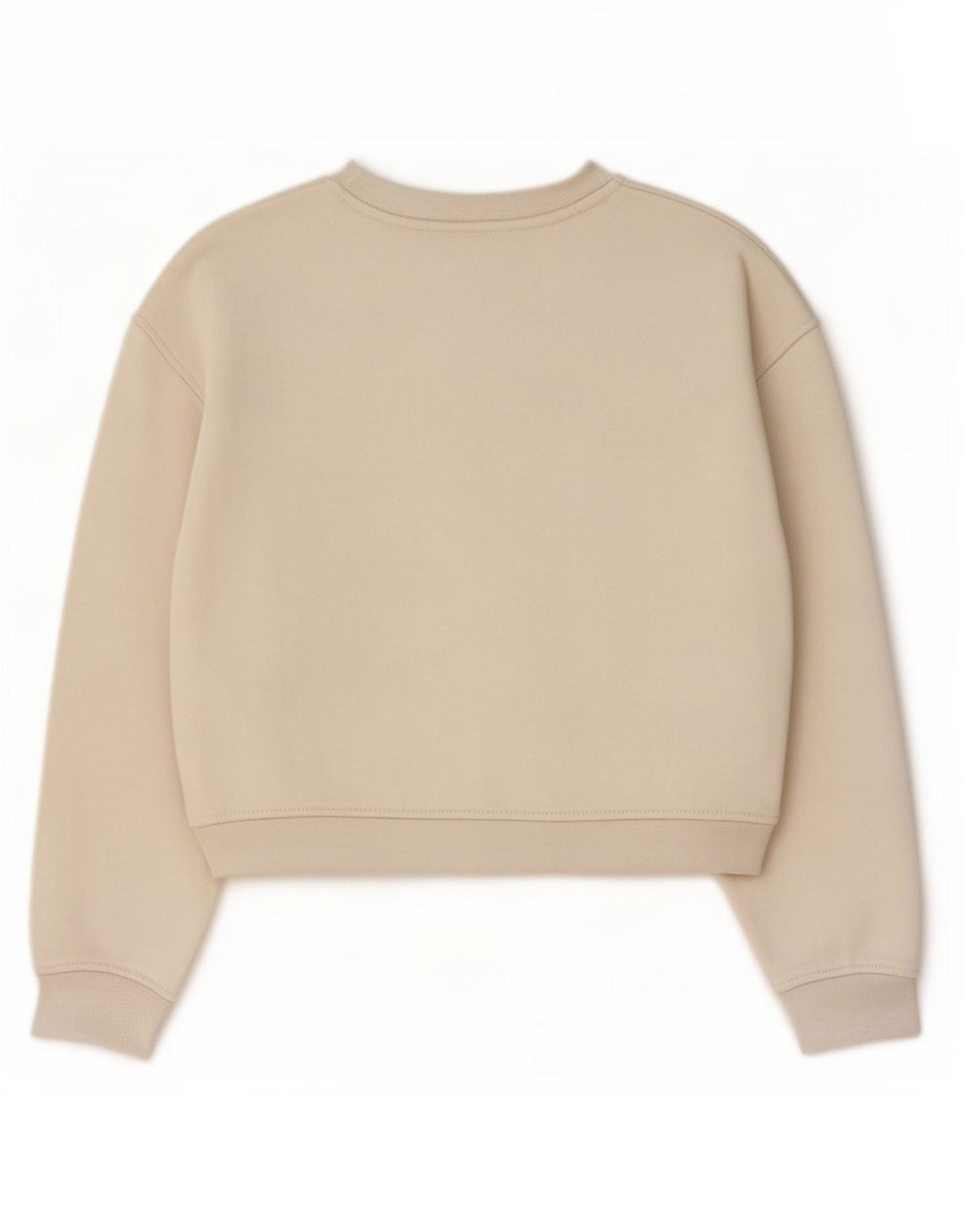 Zara Womens Crop Sweatshirt Jumper UK 14 Medium Off White Cotton