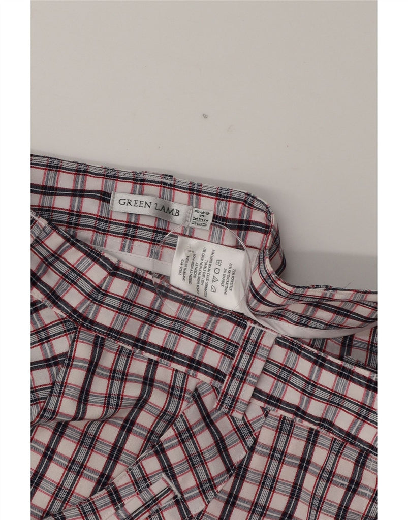 GREEN LAMB Womens Bermuda Shorts UK 8 Small W28 Pink Check Polyester Vintage Green Lamb and Second-Hand Green Lamb from Messina Hembry 